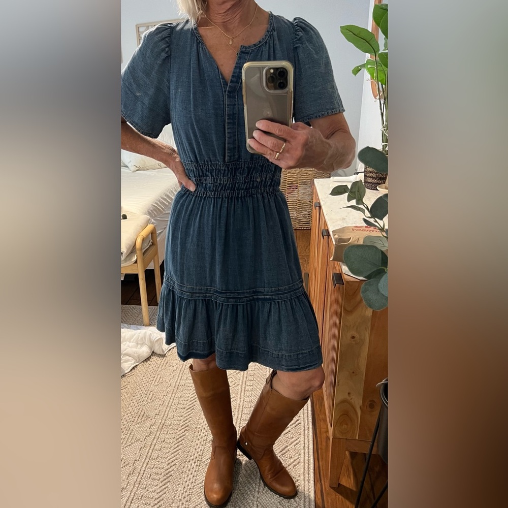 Anthropologie- Cute Denim Mini Dress